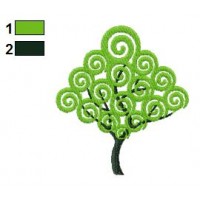 Swirl Tree Embroidery Design 02